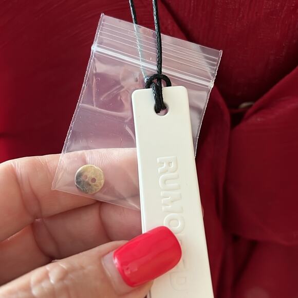 NWT REVOLVE RUMORED Tango tank top tiered chiffon red sparkle M - Picture 4 of 8